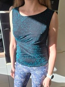 Orsay Bluzka S Czarna ze szmaragdową połyskującą nitką