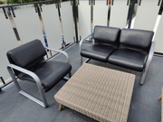 Fotele i sofa skórzana na taras ogród balkon