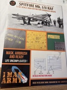 1 Man Army maski do Spitfire Mk. I/II RAF skala 1:32