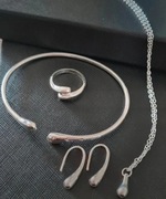 Zestaw biżuterii łezka posrebrzany 925