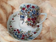 Kwiatowy komplet ręcznie malowany filiżanka 350 ml. 