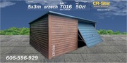 Garaż blaszany. 5x3 m. Brama podnoszona. Profil zamknięty