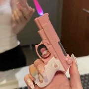Zapalniczka pistolet różowy płomień