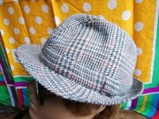 Kapelusz wełna vintage tweed Scotland