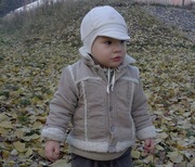 Kożuszek dziecięcy, kurtka beżowa, rozm. 80 cm