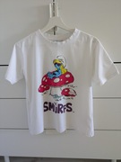 Koszulka bluzka biała Smerfy Smerfetka * 140/146