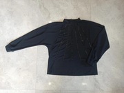 Elegancka czarna bluzka z cekinami typu kimono M