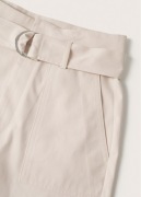 Długie spodnie nowe xxs Mango ecru retro z paskiem