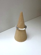 Pierścionek handmade z kamieniem księżycowym i masą perłową