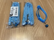 Obroża i smycz niebieska dla kota, psa, zwierząt domowych.