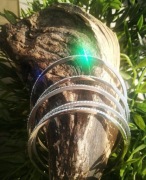 Bransoletka koło sztywna stal cyrkonie kryształy