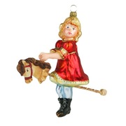 Bombka komozja dziewczynka i chłopiec na koniku nowe