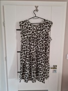 Nowa sukienka muślinowa bawełna cętki panterka falbanki y