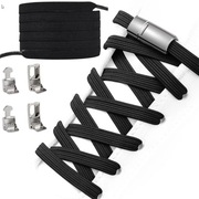 Super elastyczne czarne sznurówki z metalowymi wkręcanymi spinkami