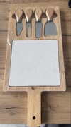 Deska bambusowa do serwowania krojenia serów noże