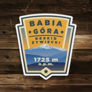 Babia Góra - Beskid Żywiecki - laminowana, górska naklejka turystyczna