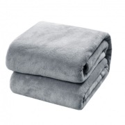 Koc gładki z mikrofibry szary 150x200cm