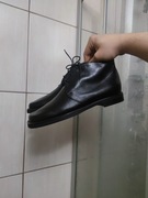 buty 39 Janet & Janet męskie czarne skórzane wizytowe za kostkę klasyczne 