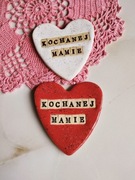 Ceramiczny magnes serce dla mamy, rękodzieło 