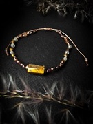 TYGRYSIE OKO Bransoletka minerałka z supełkami, rękodzieło minerały imvelo