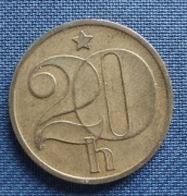 Moneta Czechosłowacja 20 Halerzy 1974