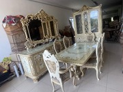 Zestaw do salonu jadalnia Silik witryna komoda stół krzesła 