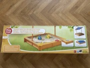 Piaskownica drewniana z dachem i lodziarnią playtive 118x 118 cm zamykana