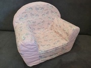 Fotelik dziecięcy piankowy z pokrowcem róż pudrowy wzór Jednorożce