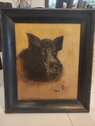 Sprzedam stary obraz olejny 79cmx66cmx9cm