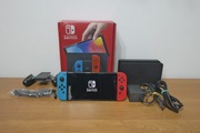 Konsola Nintendo Switch Oled niebiesko-czerwona BOX