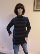 BERGANS bluzka szara w paski stójka 100% wełna merino unisex _ M