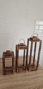 Lampion drewniany zestaw 3 sztuk 