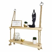 Półka na linach 2-rzędowa drewniana SKANDYNAWSKI STYL handmade