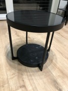 IKEA stolik FRÖTORP, antracyt imitacja marmuru/czarny szkło, 48 cm