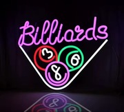 NEON BILARD BILLIARDS SZYLD LED USB STÓŁ BILARDOWY BAR PUB DEKORACJA 