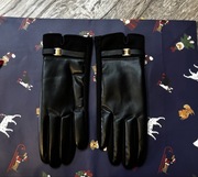 Rękawiczki eleganckie z ekoskórą z polarowa podszewka z ekranem dotykowym