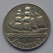 2 złote 1936 rok Żaglowiec