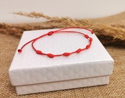 Bransoletka szczęścia czerwona 7 węzłów pętelek ochrona talizman sznurek 