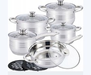 Garnki komplet garnków zestaw 12-częściowy Cheffinger