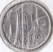 BRAZYLIA 10 cruzeiro 1991, KM# 619.1, AU