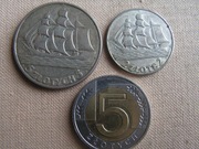 Moneta 5 i  2 zł Żagielek z 1936 roku, sreberko