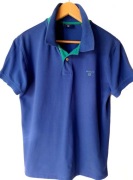 Gant męska letnia bluzka koszulka polo M bawełna niebieska