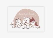 Kartka bożonarodzeniowa ze zwierzakami - Pies, Kot