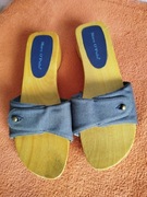 Klapki drewniane drewniaki granatowe Marc O'Polo 39