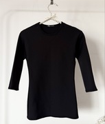 ZARA koszulka z tkaniny stretch S czarna jesienna