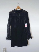 Nowy welurowy czarny kombinezon elegancki C&A gotycki z koronką M