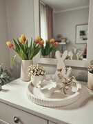 Dekoracja wielkanocna minimalistyczna – 2 króliczki  – gips polimerowy