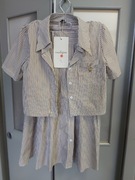 Komplet 36 rozm spódnica i żakiet bialo/beżowy 