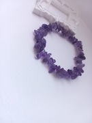 Bransoletka z Ametystem handmade kamienie naturalne na gumce