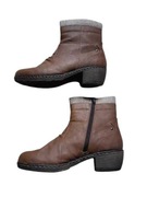 Brązowe buty botki na obcasie 36 szyte